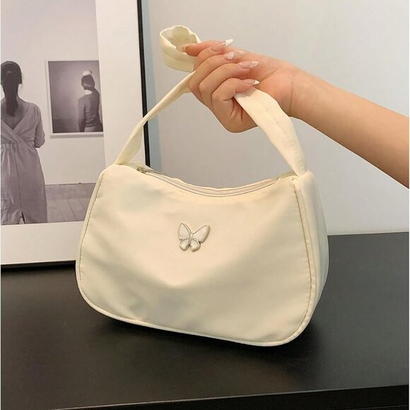 Chic Women's Y2K Butterfly Crescent Moon Handbag - Lightweight Nylon Design - Picture 4 of 7